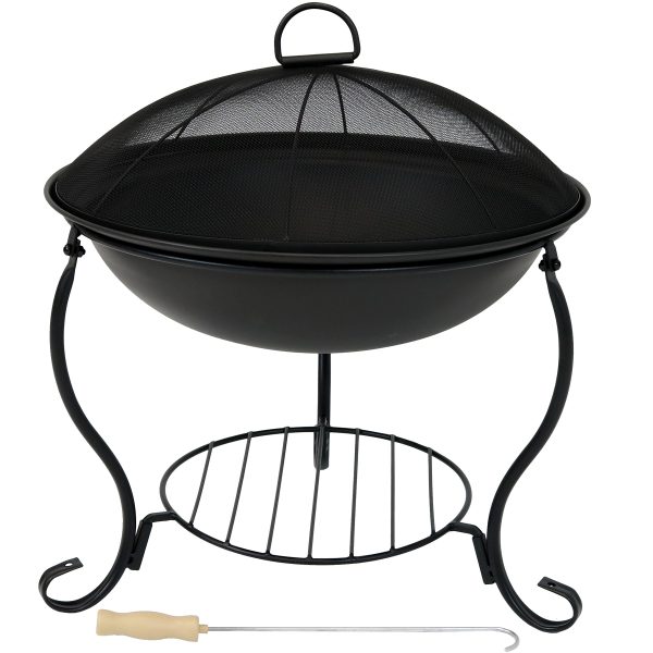 Elegant Steel Fire Pit with Spark Screen - 18 - Image 4