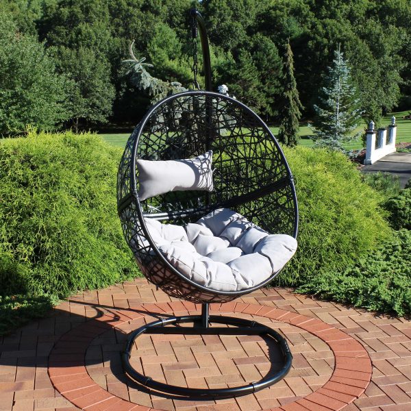 Jackson Outdoor Hanging Egg Chair Chair with Stand - Image 12