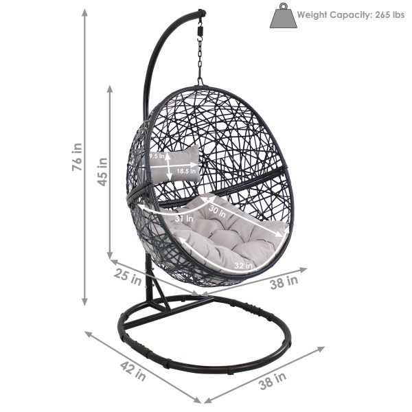 Jackson Outdoor Hanging Egg Chair Chair with Stand - Image 11