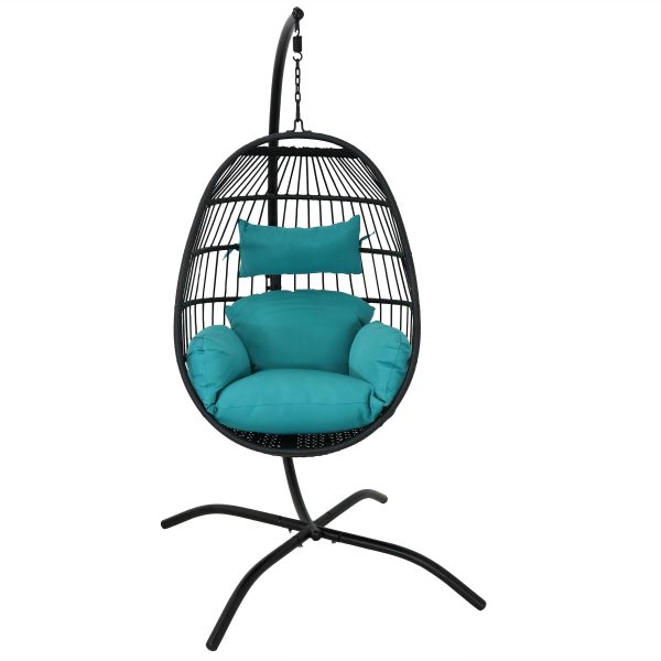 Dalia Outdoor Hanging Egg Chair with Stand and Cushion - 81 - Image 8