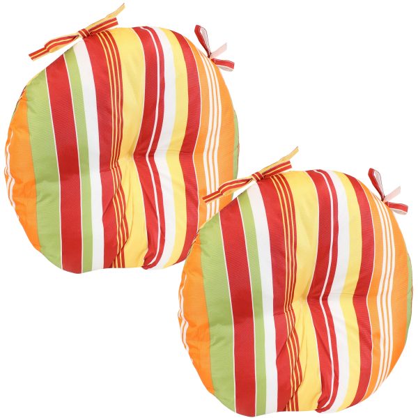 Polyester Round Bistro Chair Cushions - Set of 2 - Image 7