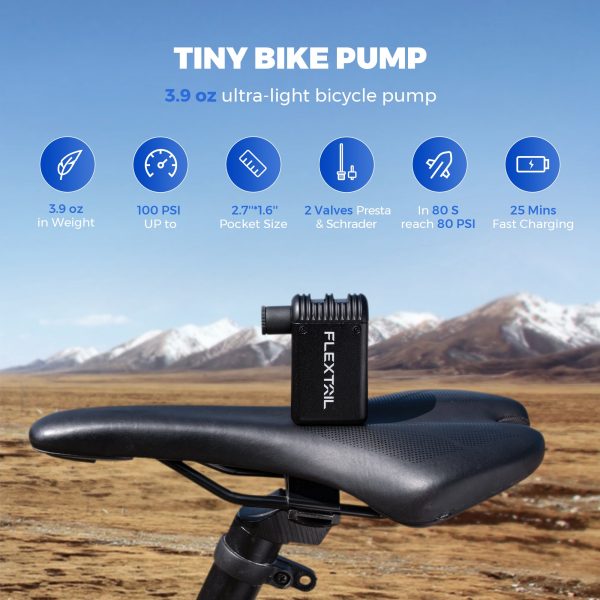 TINY BIKE PUMP - Ultra-Mini 100PSI Rechargeable Bicycle Pump - Image 2