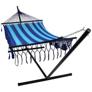 Deluxe American Style Mayan Hammock & 15' Hammock Stand