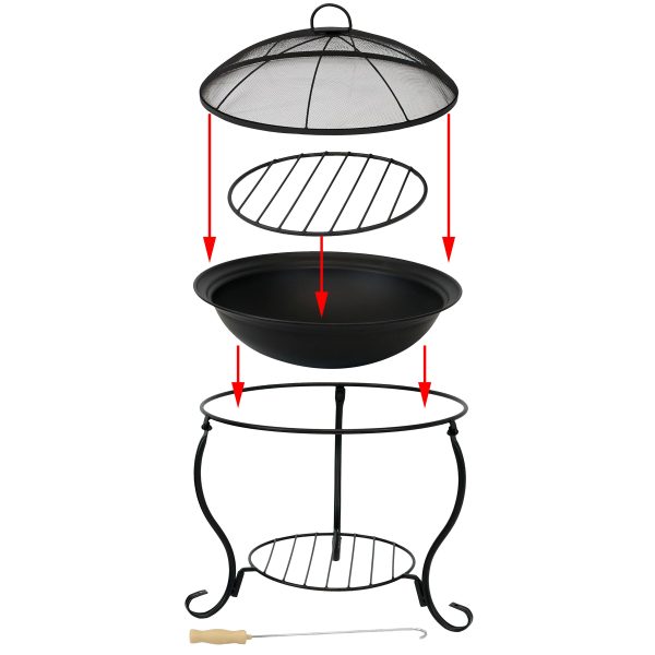Elegant Steel Fire Pit with Spark Screen - 18 - Image 8