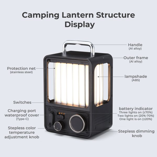 VILLA LANTERN - Vintage LED Rechargeable Camp Lantern - Image 8