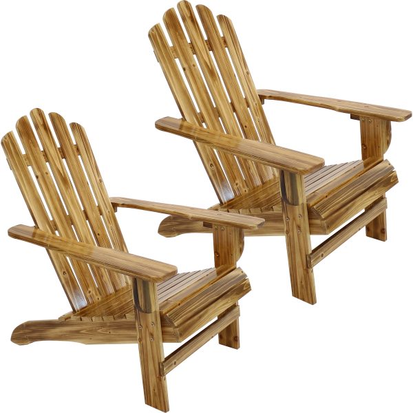 Rustic Wooden Adirondack Chair with Light Charred Finish - Image 7