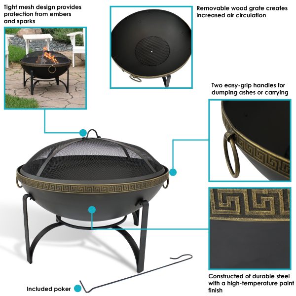 Wood-Burning Outdoor Fire Pit with Spark Screen - 26 - Image 4