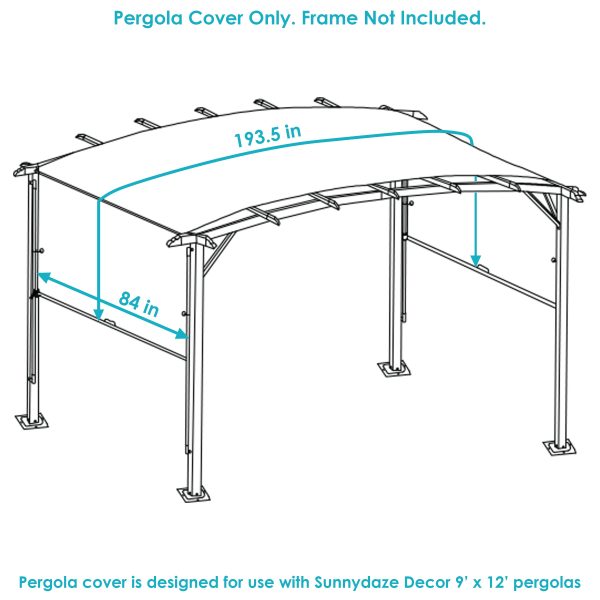 9'x12' Replacement Retractable Pergola Canopy Shade Only - Image 3