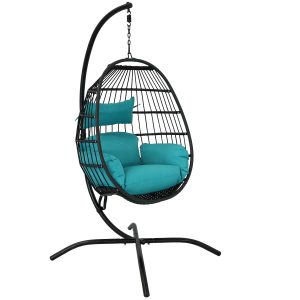 Dalia Outdoor Hanging Egg Chair with Stand and Cushion - 81