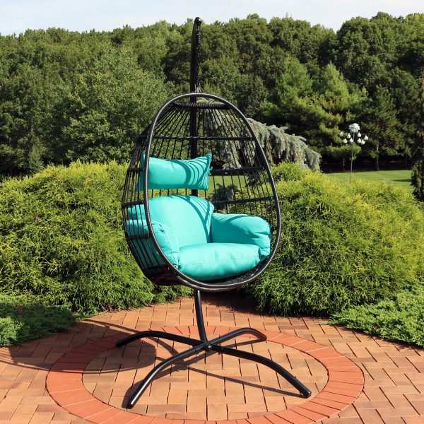 Dalia Outdoor Hanging Egg Chair with Stand and Cushion - 81 - Image 3
