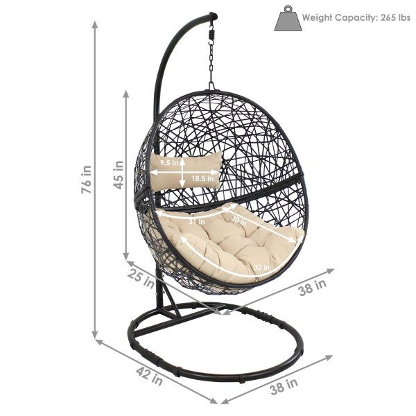 Jackson Outdoor Hanging Egg Chair Chair with Stand - Image 3