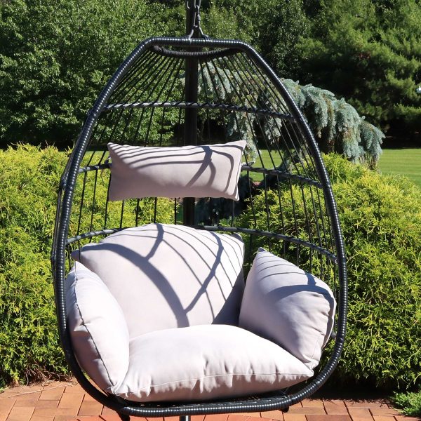 Oliver Hanging Egg Chair with Seat Cushions - 48 - Image 5