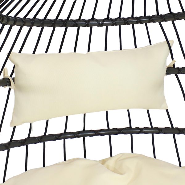 Penelope Hanging Egg Chair with Seat Cushions and Stand - Image 7