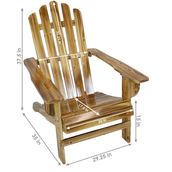 Rustic Wooden Adirondack Chair with Light Charred Finish - Image 3