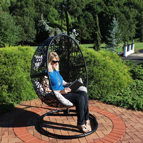 Jackson Outdoor Hanging Egg Chair Chair with Stand - Image 13