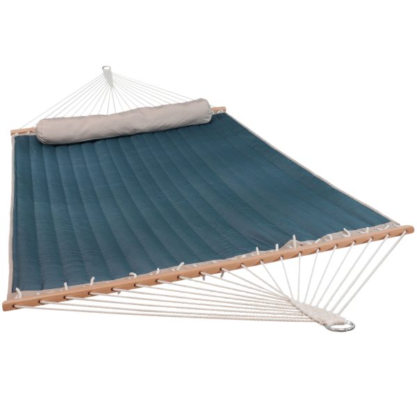 2-Person Quilted Hammock with Bolster Pillow - Image 8