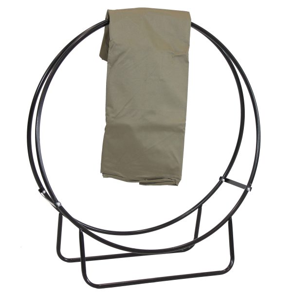 Firewood Log Hoop Rack with Cover - Image 2