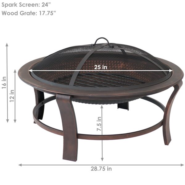 Steel Elevated Outdoor Fire Pit Bowl with Spark Screen - 29 - Image 6