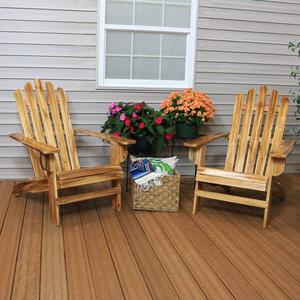 Rustic Wooden Adirondack Chair with Light Charred Finish - Image 8