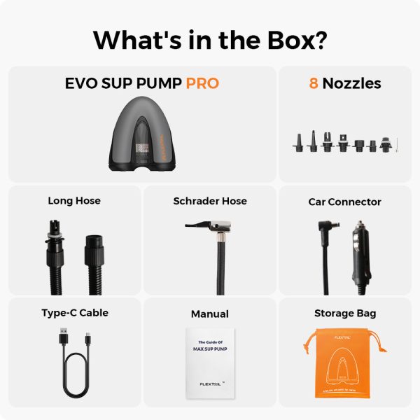 EVO SUP PUMP PRO -45PSI & 8000mAh Built-in Battery SUP & Tire Pump - Image 10