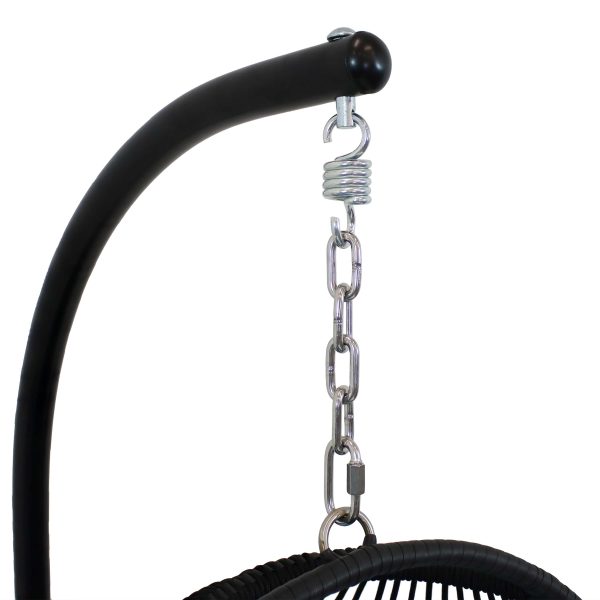 Julia Outdoor Hanging Egg Chair with Stand and Cushion - Image 14