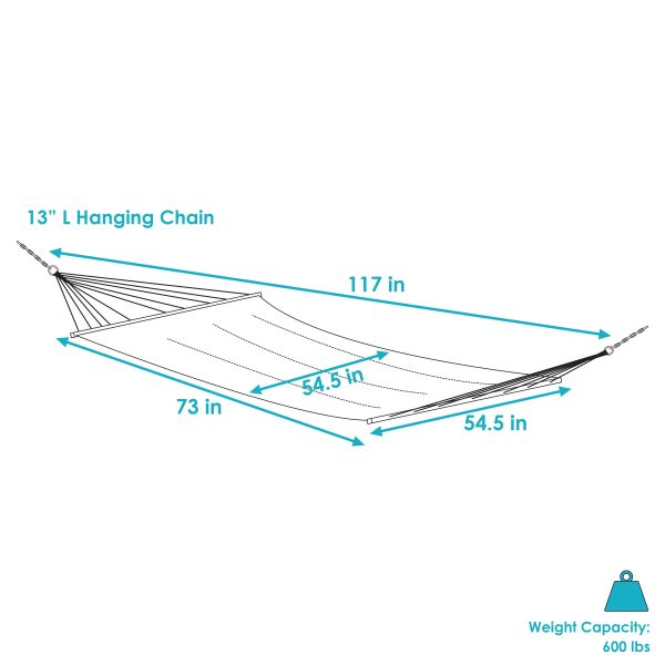 Woven Double Hammock with Spreader Bars - Image 3