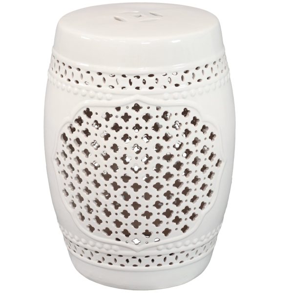Marrakesh Lattice Ceramic Garden Stool Side Table - 17.75 - Image 11