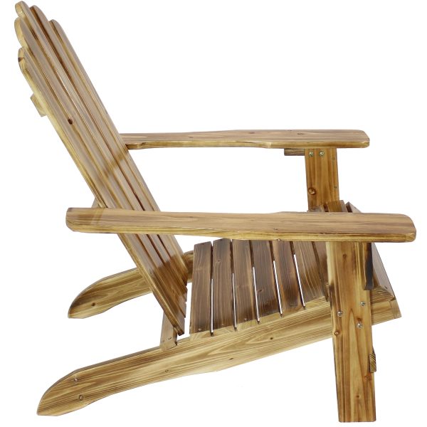 Rustic Wooden Adirondack Chair with Light Charred Finish - Image 10