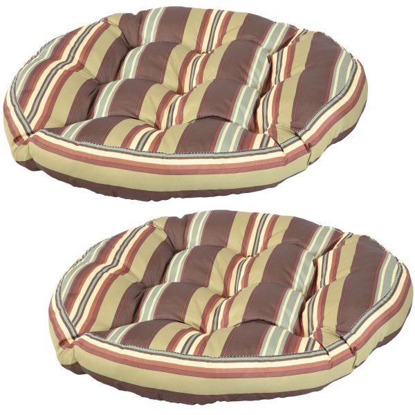 Set of 2 Polyester Tufted Large Round Floor Cushions - Image 7