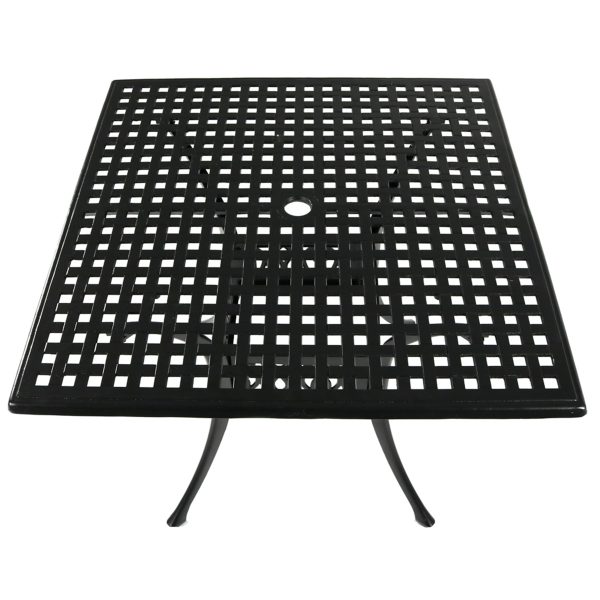 Black Cast Aluminum Square Dining Table - 35 - Image 8