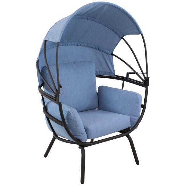 Modern Luxury Patio Egg Chair with Canopy - Image 10