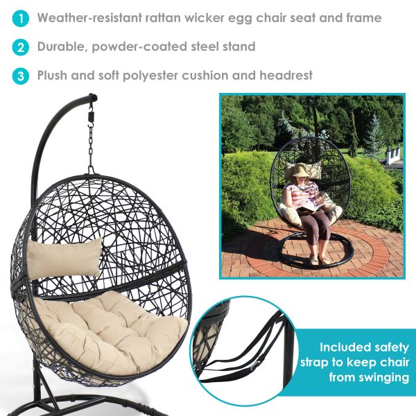 Jackson Outdoor Hanging Egg Chair Chair with Stand - Image 2