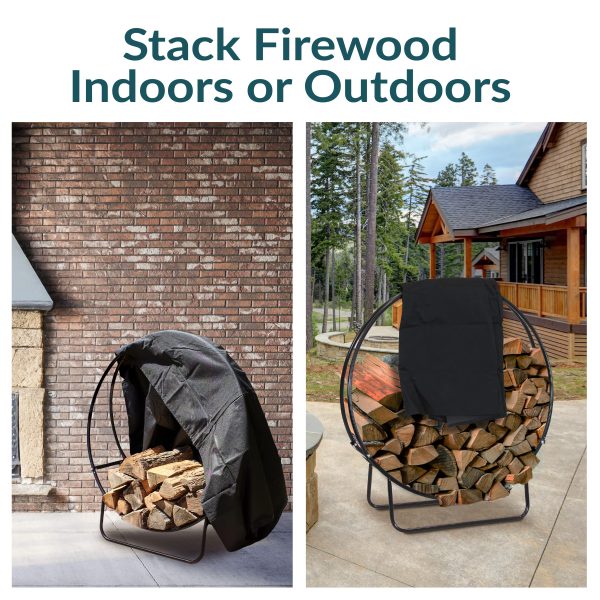 Firewood Log Hoop Rack with Cover - Image 22