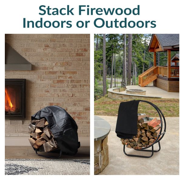 Firewood Log Hoop Rack with Cover - Image 13
