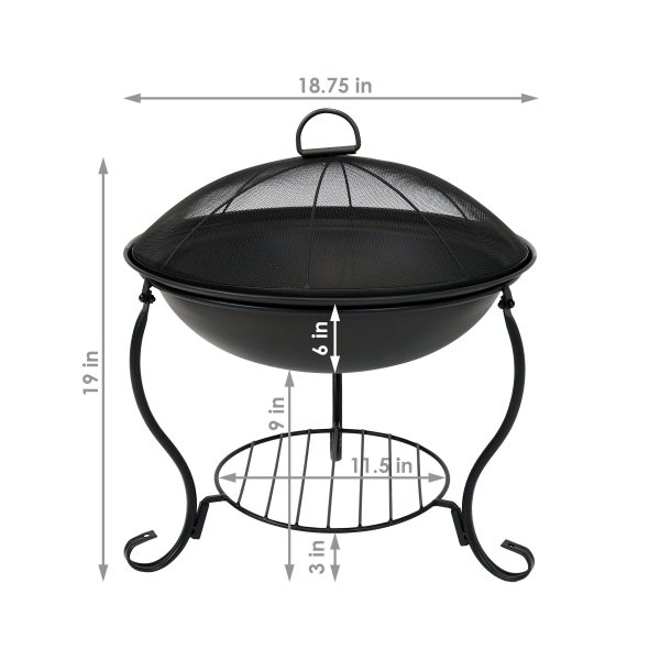 Elegant Steel Fire Pit with Spark Screen - 18 - Image 6