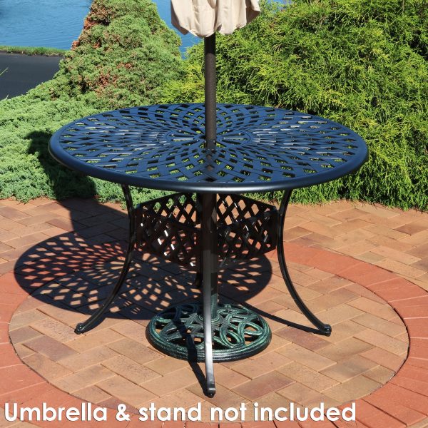 Crossweave Cast Aluminum Round Patio Table - 41 Diameter - Image 5