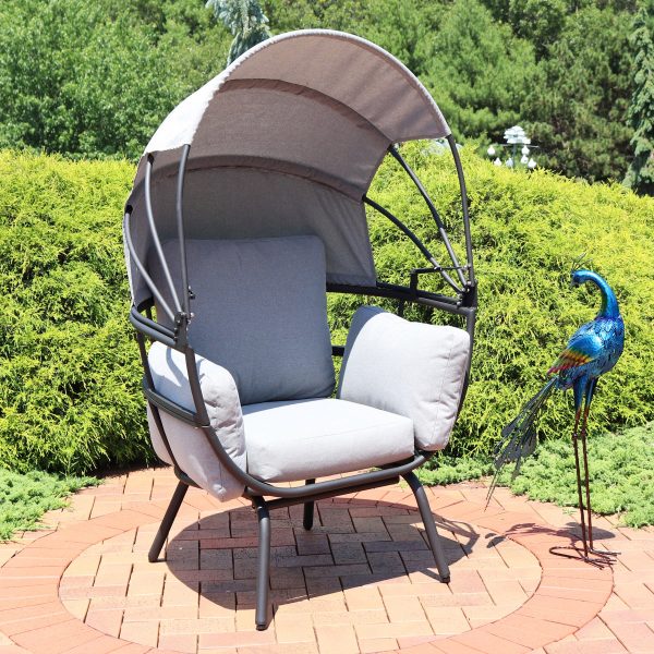 Modern Luxury Patio Egg Chair with Canopy - Image 5