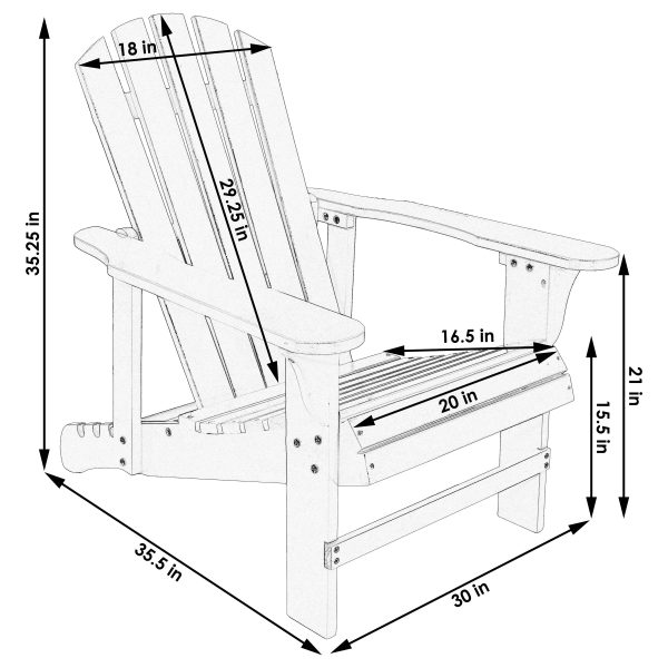 Wooden Outdoor Adirondack Chair with Adjustable Backrest - Image 3