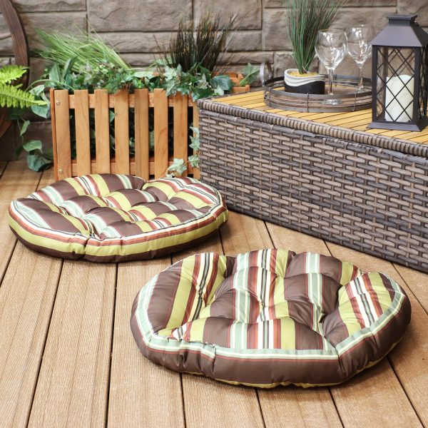 Set of 2 Polyester Tufted Large Round Floor Cushions - Image 9