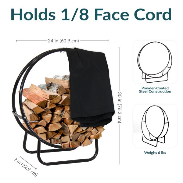 Firewood Log Hoop Rack with Cover - Image 12