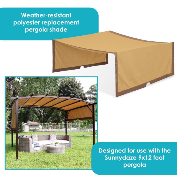 9'x12' Replacement Retractable Pergola Canopy Shade Only - Image 9