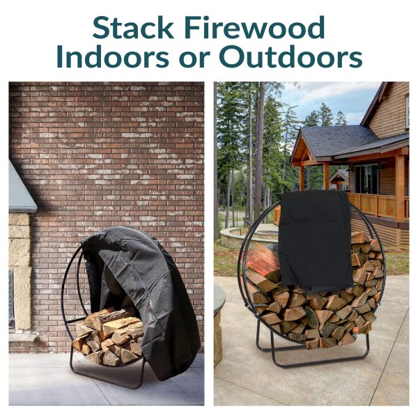 Firewood Log Hoop Rack with Cover - Image 27
