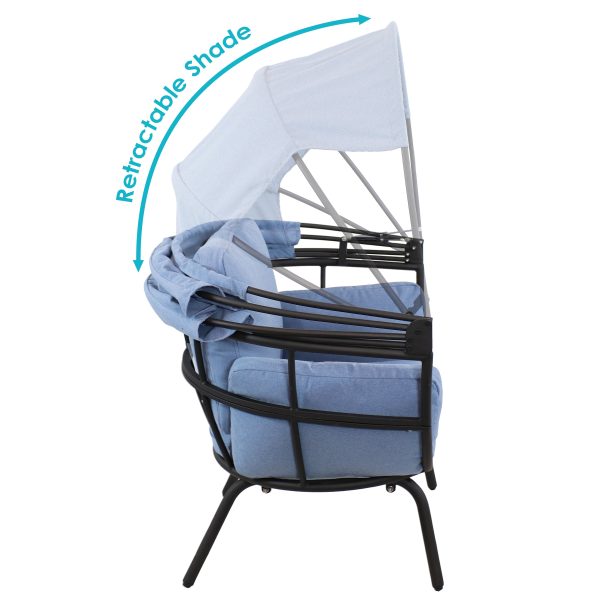Modern Luxury Patio Egg Chair with Canopy - Image 12