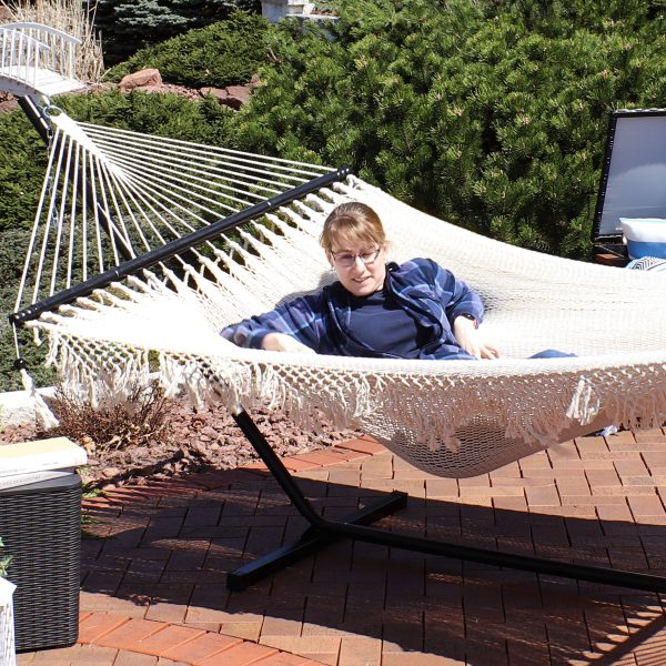 Woven Double Hammock with Spreader Bars - Image 14
