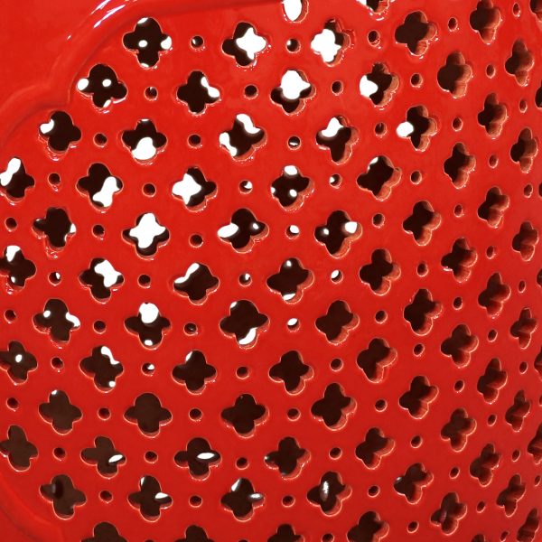 Marrakesh Lattice Ceramic Garden Stool Side Table - 17.75 - Image 8