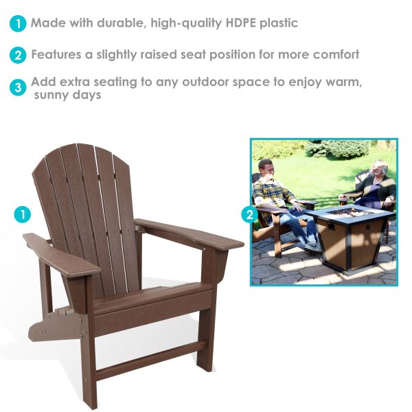 Upright. All-Weather Adirondack Chair - 300-Pound Capacity - 38.25 H - Image 2