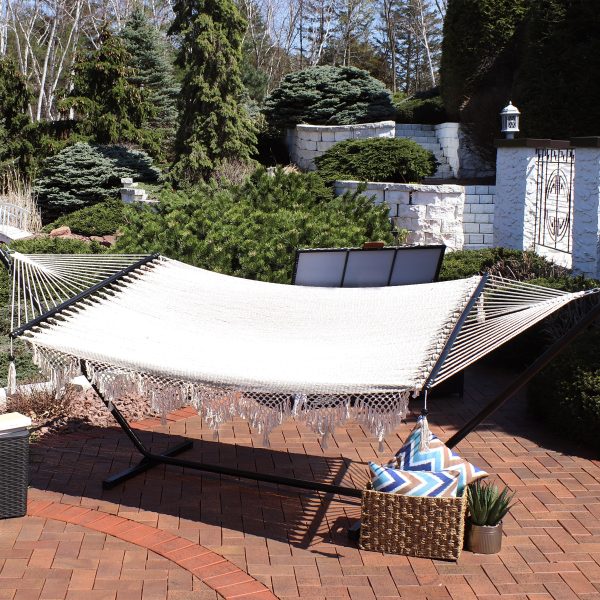 Woven Double Hammock with Spreader Bars - Image 12