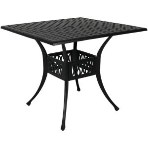 Black Cast Aluminum Square Dining Table - 35