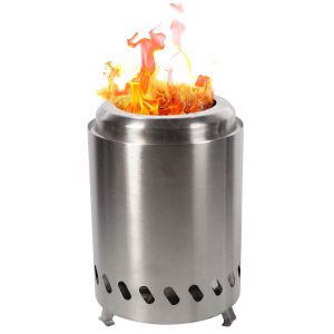 Tabletop Smokeless Fire Pit with Travel Bag and Poker