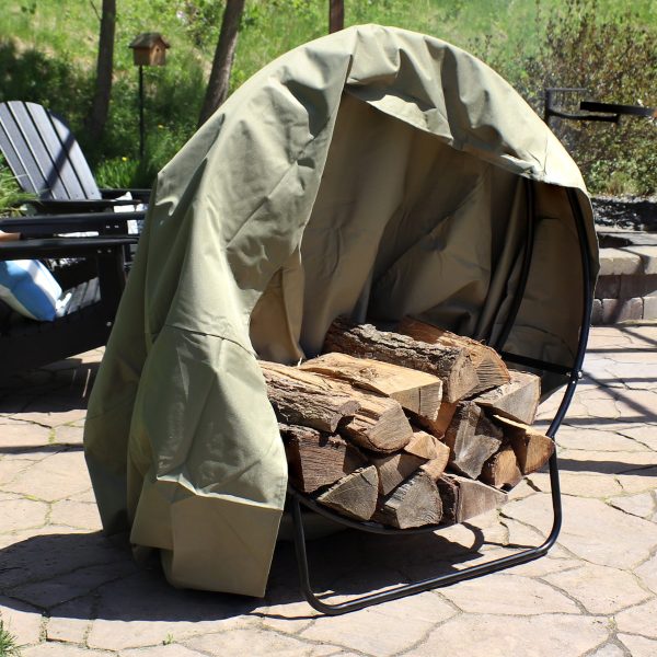 Firewood Log Hoop Rack with Cover - Image 9